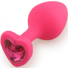 Анальная пробка Silicone Butt Plug Heart Shape розовый, Medium