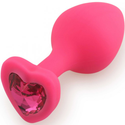 Анальная пробка Silicone Butt Plug Heart Shape розовый, Medium