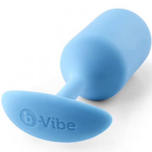 Анальная пробка из силикона B-Vibe Snug Plug 3, голубая