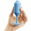 Анальная пробка из силикона B-Vibe Snug Plug 3, голубая