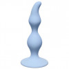 Lola Toys First Time Curved Anal Plug, голубая. Рельефная анальная втулка на присоске