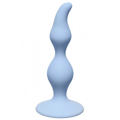Lola Toys First Time Curved Anal Plug, голубая. Рельефная анальная втулка на присоске