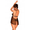 Бэби долл с открытой грудью и трусики Obsessive Delishya babydoll черный, L-XL
