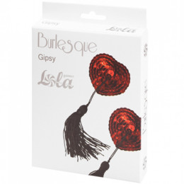 Пэстисы в форме сердец с пайетками и кисточками Lola Games Burlesque Gipsy, красные. 