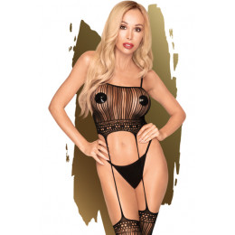 Боди-комбинезон в виде топа с чулками Penthouse Sex Dealer черный, XL