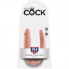 Анально-вагинальный фаллоимитатор малого размера Pipedream KIng Cock U-Shaped Small Double Trouble, телесный. 