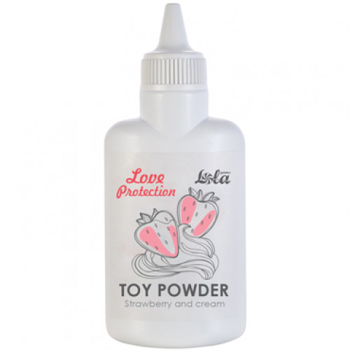 Пудра для игрушек ароматизированная "Клубника со сливками" Lola Love Protection Toy Powder Strawberry and Cream, 30 гр. 