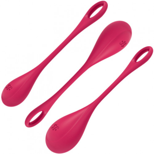 Satisfyer Yoni Power 1, красный. Набор для тренировки мышц тазового дна