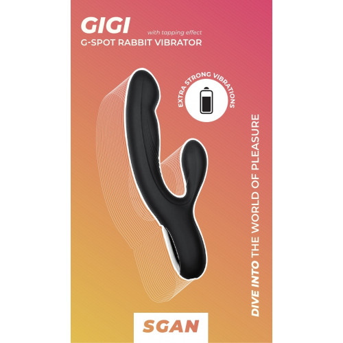 Вибратор для вагинально-клиторальной стимуляции SGAN Gigi, черный