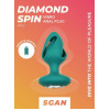 Спиральная анальная пробка с кристаллом и вибрацией SGAN Diamond Spin, тиффани