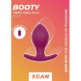 Анальная пробка с вибрацией SGAN Booty, бордо